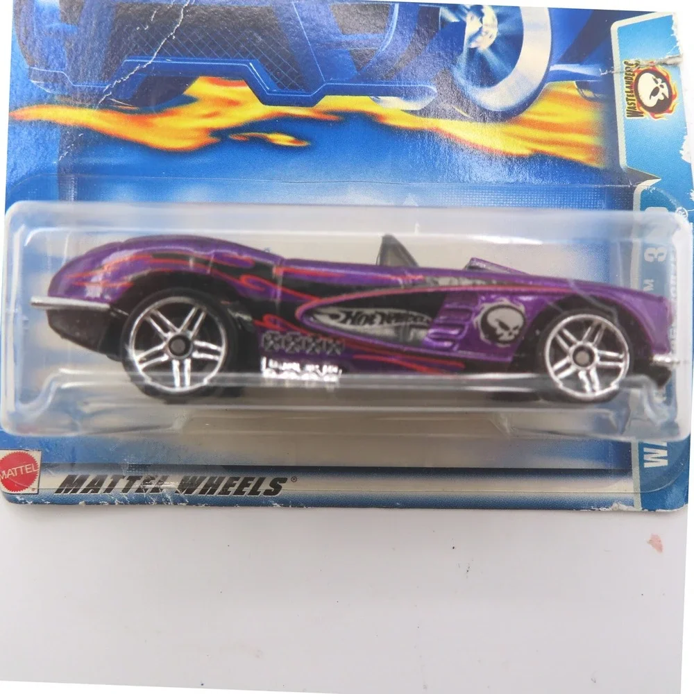 Hot Wheels 2003 Wastelanders 1958 Corvette Purple Skull 151 3/10 Diecast Car